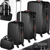 Tectake 4dílná sada pevných kufříků Pucci, 3 vozíky a kosmetický kufřík z odolného plastu ABS