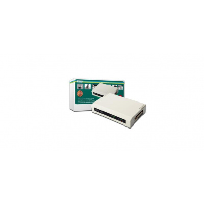 OSTATNÍ Digitus USB a paralelní tiskový server, 3 porty 1x RJ45, 2x USB A, 1x Centronics DB-36-pinová samec (DN-13006-1)