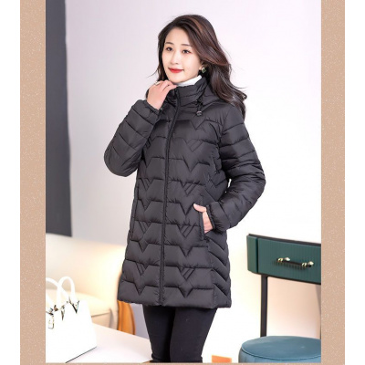 Čína Dámský zimní "plus size" prošívaný kabát s kapucí Barva: Černá, Velikost: 6XL