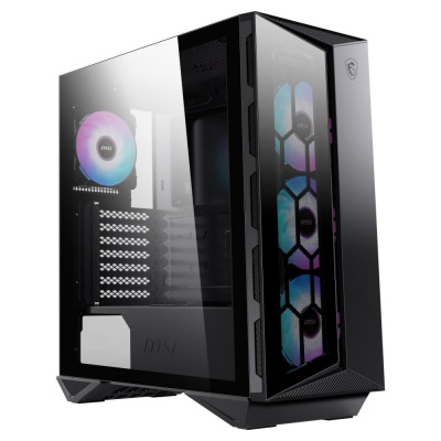 MSI MPG GUNGNIR 110R Skříň, Middle tower, bez zdroje, ATX, 2x USB 3.0, 1x USB-C, 4x 120mm ARGB ventilátor, levé temperované sklo, černá 306-7G10R21-W57