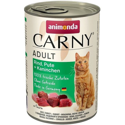 Animonda konzerva pro kočky Carny Adult hovězí, krůta, králík 400 g