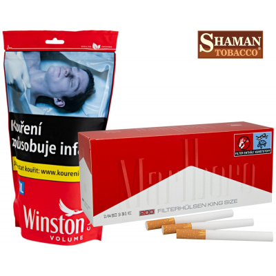 WINSTON Classic 162g cigaretový tabák + dutinky REGULAR zdarma Dutinky REGULAR: Marlboro Red 200
