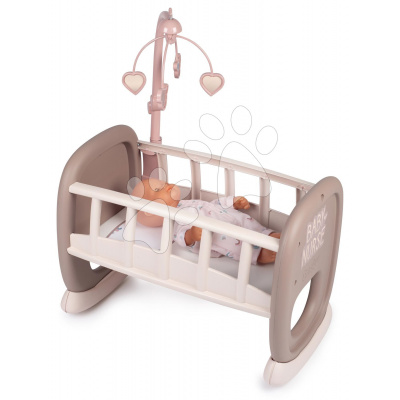 Kolébka s kolotočem Baby´s Cot Natur D'Amour Baby Nurse Smoby pro 42 cm panenku od 18 měsíců