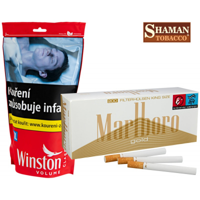 WINSTON Classic 162g cigaretový tabák + dutinky REGULAR zdarma Dutinky REGULAR: Marlboro Gold 200