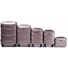 Cestovní kufry WINGS 147 , sada 4kusů S,M,L,XL +kosmetický kufřík,růžovo zlatý