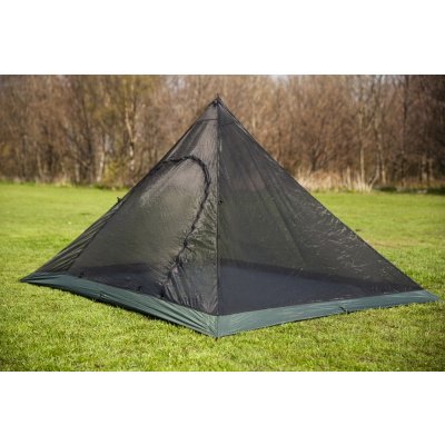 Vnitřní stan-moskytiéra Superlight Pyramid XL mesh Tent, DD Hammocks, 2 Dobrodruzi, oliva zelená