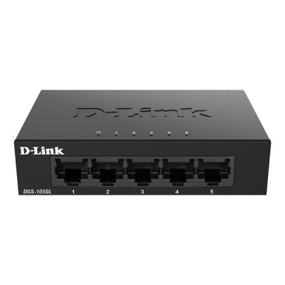 D-Link DGS-105GL/E 5-Port Gigabit Ethernet Metal Housing Unmanaged Light Switch without IGMP- 5-Port 10/100/1000 Mbps DGS-105GL/E
