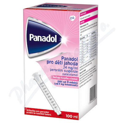 PANADOL PRO DĚTI JAHODA POR 24MG/ML POR SUS 1X100ML+STŘ