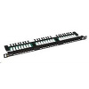 Solarix 19" Patch panel 24xRJ45 CAT5E UTP s vyvaz.lištou černý 0,5U, SX24HD-5E-UTP-BK