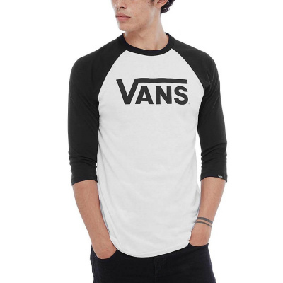 Pánské triko VANS Classic Raglan / white/black - Bílá / L