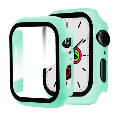 AppleMix Tvrzené sklo + rámeček pro Apple Watch 38mm Series 1 / 2 / 3 - světle modrý