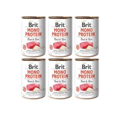 BRIT Mono Protein Beef & Rice 6x400 g