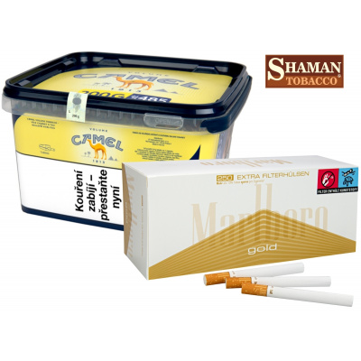 Camel 200g cigaretový tabák + dutinky REGULAR EXTRA zdarma Dutinky REGULAR EXTRA zdarma: Marlboro Gold Extra 250