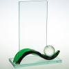 Dobrý dárek GREEN WAVE GOLF . Linuté sklo a leštěný Optiwhite Výška: 21 cm