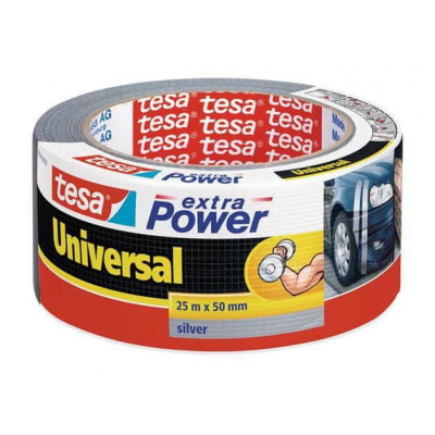 Tesa Textilní páska "extra Power 56388", stříbrná, 50 mm x 25 m, univerzální