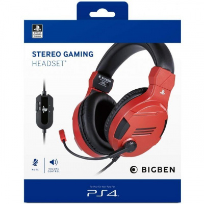 BigBen Stereo Headset V3, PS4OFHEADSETV3RED