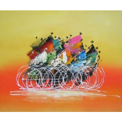 Ručně malovaný obraz Cyklisti - 50 x 60 cm