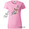 damske-tricko-potisk-raj-motylu-menici-barvu Velikost dámská trička Basic: S šířka 44, délka 60, Odstín dámské tričko Basic: Růžové