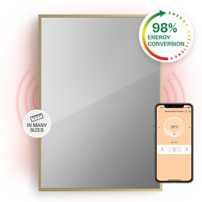 Klarstein La Palma 700, infračervený ohřívač 2 v 1, smart, 85 x 60 cm, 750 W, zrcadlová přední strana (HTR10-LaPalmaS750Gd)
