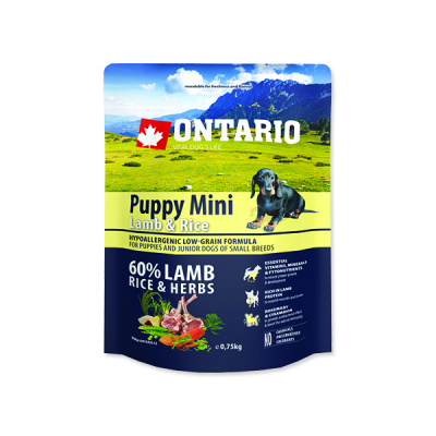 ONTARIO Puppy Mini Lamb & Rice Hm: 0,75 kg