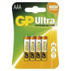 Baterie GP Ultra Alkaline AAA 4ks (Alkalická baterie GP Ultra LR03 (AAA), 4 ks v blistru ; Baterie AAA mikrotužka 1,5V 4 kusy GP Ultra blistr (GP LR03) ; baterky ; baterka)