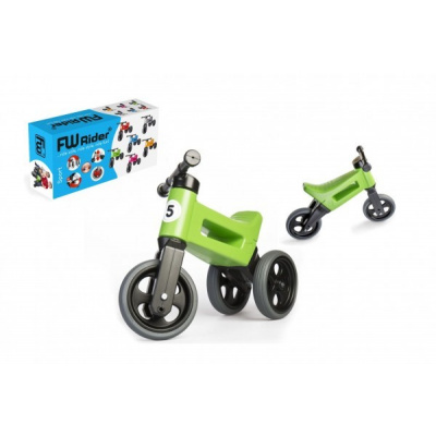 Teddies Odrážedlo FUNNY WHEELS Rider Sport zelené 2v1, výška sedla 28/30cm nosnost 25kg 18m+ v krabici