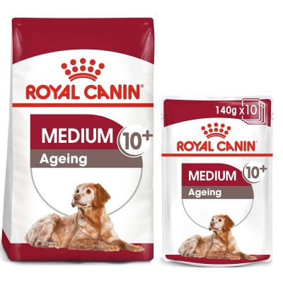 ROYAL CANIN MEDIUM Ageing 10+ 15 kg + MEDIUM Ageing 10× 140 g