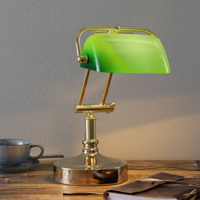 Sea-Club Bankéřská lampa Steve se zeleným skleněným stínidlem - 1292G