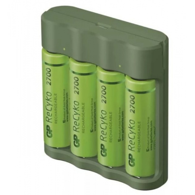 GP Batteries nabíječka baterií GP Everyday B421 + 4× AA ReCyko 2700 + USB - 1604842110 - expresní doprava