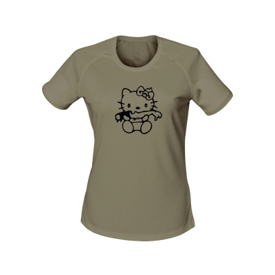 Dámské funkční tričko Hello Kitty Yummy Yummy - olivová