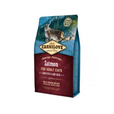 Carnilove Salmon for Adult Cats Sensitive & Long Hair 2 kg