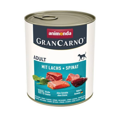 Animonda GranCarno Original Adult hovězí a losos + špenát 0,8 kg Animonda Gran Carno Original Adult hovězí a losos + špenát 0,8 kg