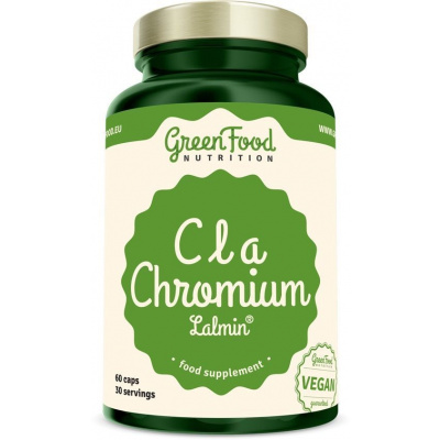 Spalovač tuků GreenFood Nutrition CLA+ Chrom Lalmin® 60 kapslí (8594193920518)