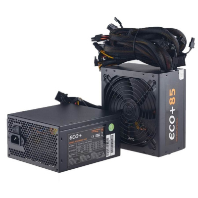 EUROCASE EUROCASE zdroj ECO+87 ATX-600WA-14-85(87)/14cm fan/ PFC ATX 20/24pin/ 6x SATA CASZ2057