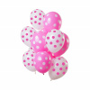 Albi Balónky latexové růžové, bílé s puntíky 12 ks