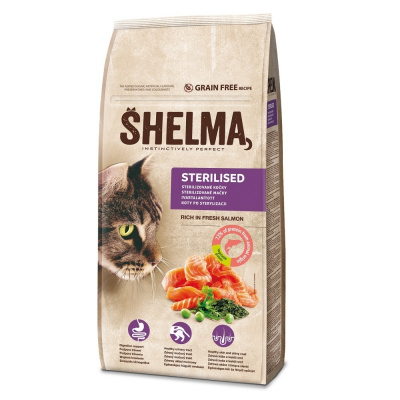 SHELMA Cat Sterilised Freshmeat Salmon Grain Free váha: 8 kg
