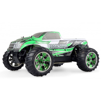 TERMINATOR PRO Brushless 4WD 1:10, 65+ km/h, proporcionální, olejové ALU tlumiče a šasí (TERMINATOR PRO Brushless 4WD 1:10, plně proporcionální, 8x olejové ALU tlumiče, kovová kuličková ložiska,