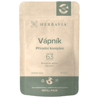 Vápník REFILL PACK přírodní produkt - 60 kapslí / Herbavia.cz