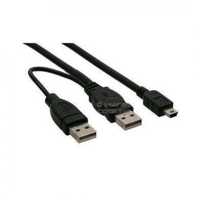 PREMIUMCORD Kabel USB 2.0 napájecí Y kabel A/M + A/M -- A/M mini 0.4m + 0.5m
