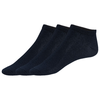 LIVERGY Pánské nízké ponožky s BIO bavlnou, 3 páry (43/46, navy modrá)
