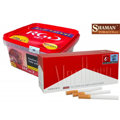 RGD Red 170g cigaretový tabák + dutinky REGULAR zdarma Dutinky REGULAR: Marlboro Red 200
