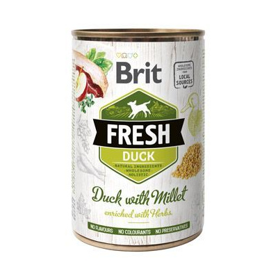 Brit Fresh Brit Dog Fresh konzerva Duck with Millet 400g