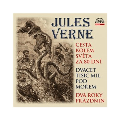 Cesta kolem světa za 80 dní, Dvacet tisíc mil pod mořem a Dva roky prázdnin - Jules Verne CD