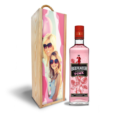Sablio Dřevěná krabička Beefeater Pink gin