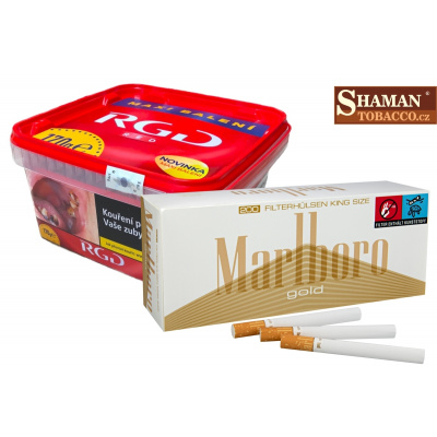 RGD Red 170g cigaretový tabák + dutinky REGULAR zdarma Dutinky REGULAR: Marlboro Gold 200