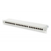 Digitus CAT 6 patch panel, stíněný, 24 portů RJ45, 8P8C, LSA, 1U, montáž do stojanu, šedá, 482x44x109 mm (DN-91624S)