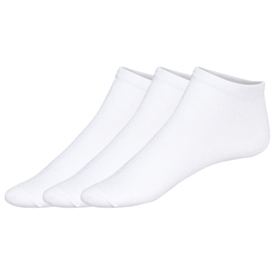 LIVERGY Pánské nízké ponožky s BIO bavlnou, 3 páry (43/46, bílá)