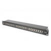 493477 - Digitus DIGITUS CAT 6A Patch Panel, stíněný, 1U, 24 portů, 8P8C, černy RAL 9005, 483 mm (19 ") / 482,6x - DN-91624S-EA-B