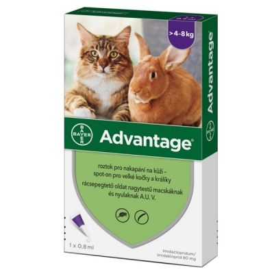 Advantage/Bayer ADVANTAGE 80 10% pro kočky a králíky nad 4 kg 1x0,8ml