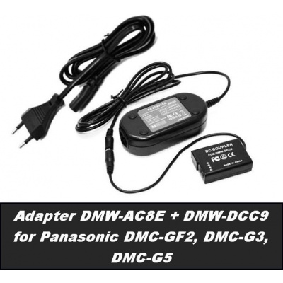 TopTechnology DMW-DCC9 nabíjecí adaptér neoriginální pro Panasonic Lumix G3, G5, GF2 nahrazuje baterie DMW-BLD10E